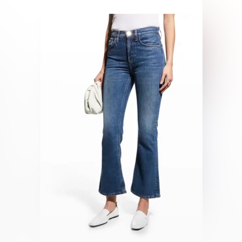 Totême 28 denim cropped kick flare jeans